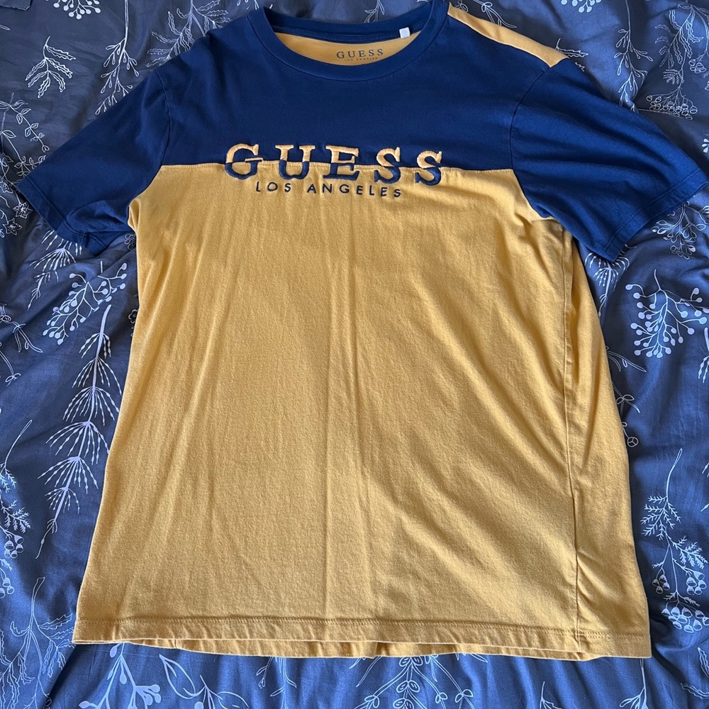 Guess Blue and Yellow T-Shirt (M)